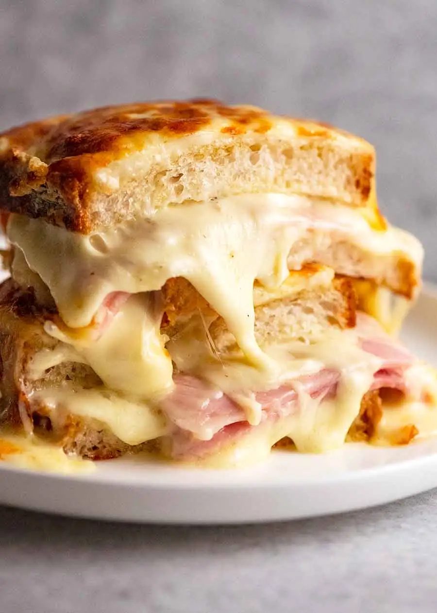 Croque Monsieur ham and cheese sandwich - RecipeTinEats. #croquemonsieur