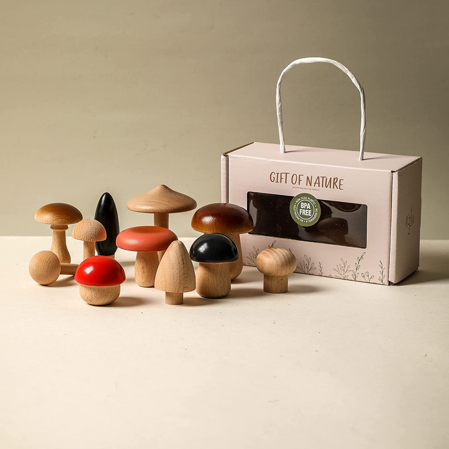 Wood mushroom play set