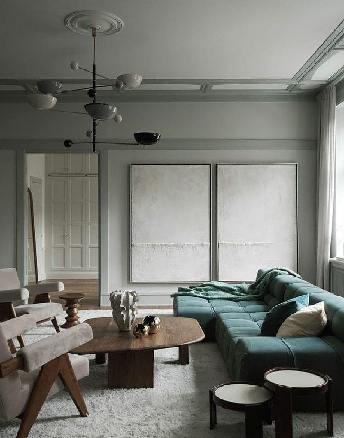 Modern serene Stockholm apartment living room - @antoniocarlosrodriguesc #stockholmapartment #modernscandi