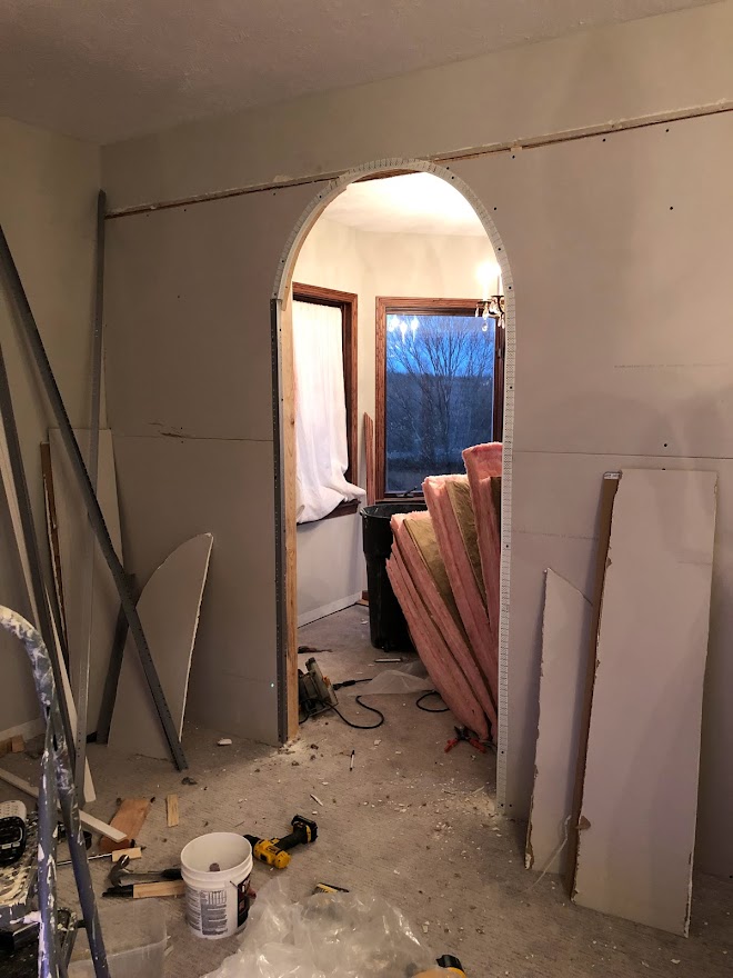 Drywall stage of sitting room and bedroom renovation - Hello Lovely Studio