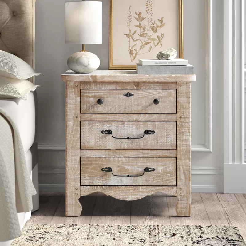 Kelly Clarkson French country romantic 3 drawer nightstand, Wayfair