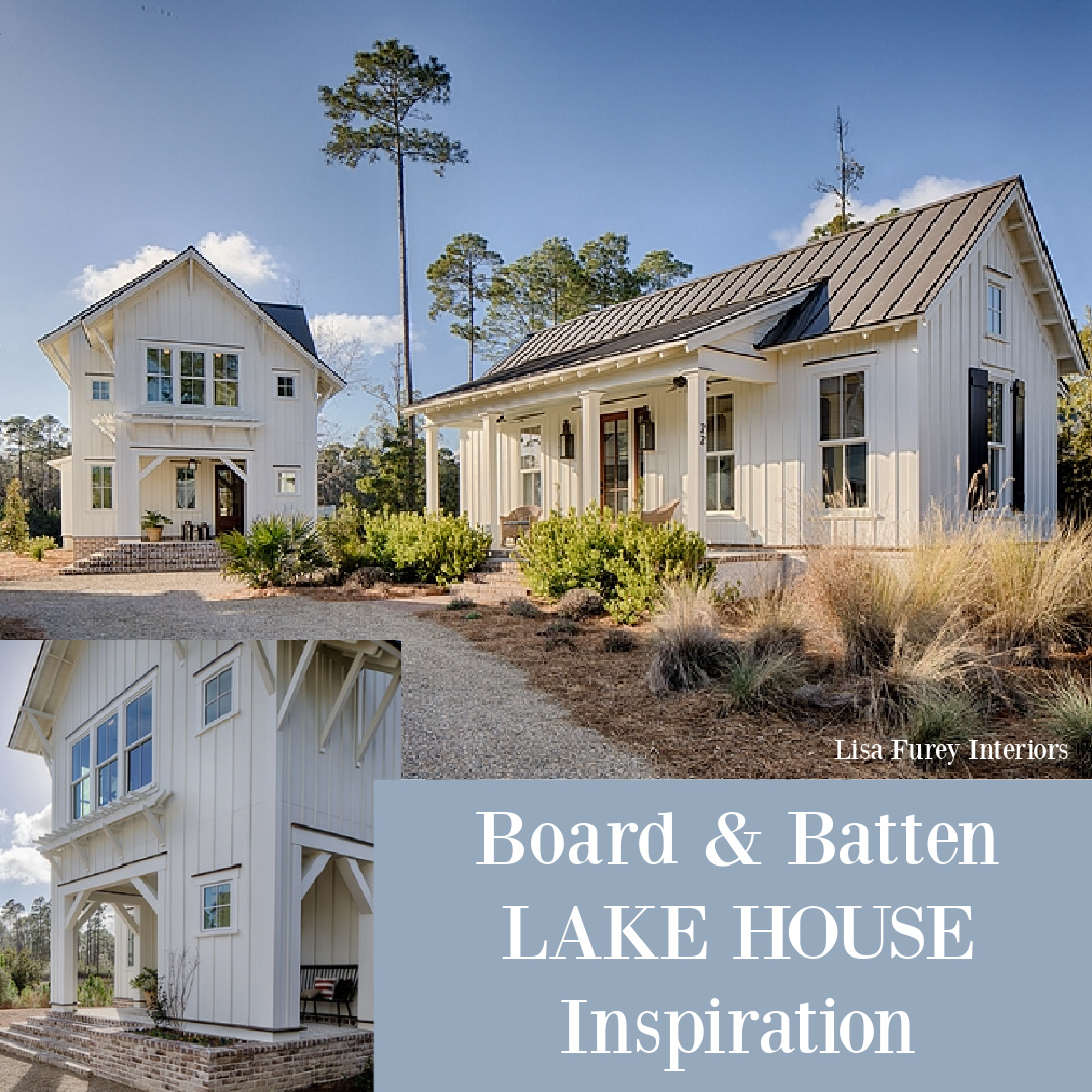 Lakeside Palmetto Bluff cottage with board and batten construction and modern country interiors - Lisa Furey.