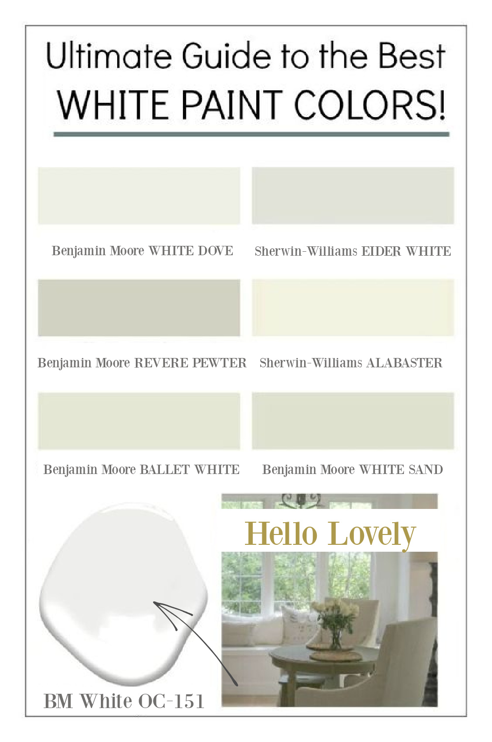 These are the best white paint colors I have used in my homes - Hello Lovely Studio. #whitepaintcolors
