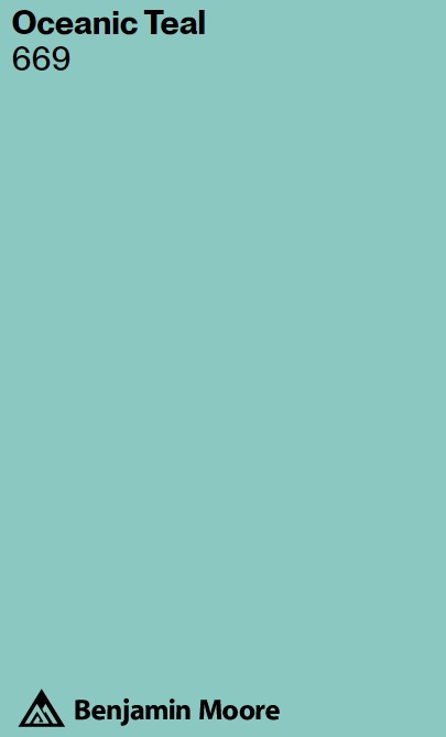 BM Oceanic Teal 669 paint color swatch. #tealpaintcolors #oceanicteal