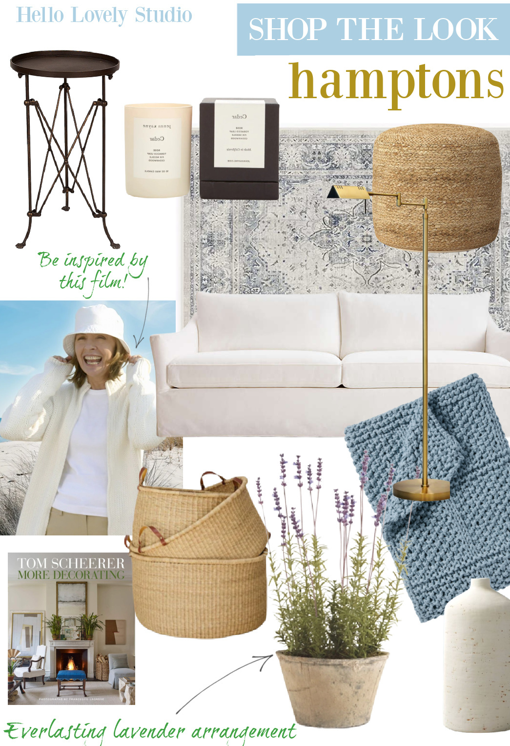 Coastal living room furniture and decor resources to get a Hamptons look. #hamptonsstyle #coastallivingroom