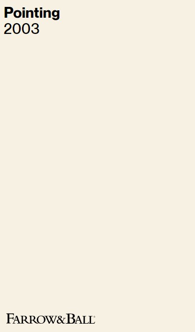 Farrow & Ball Pointing 2003 creamy white paint color swatch. #pointing #farowandballpointing