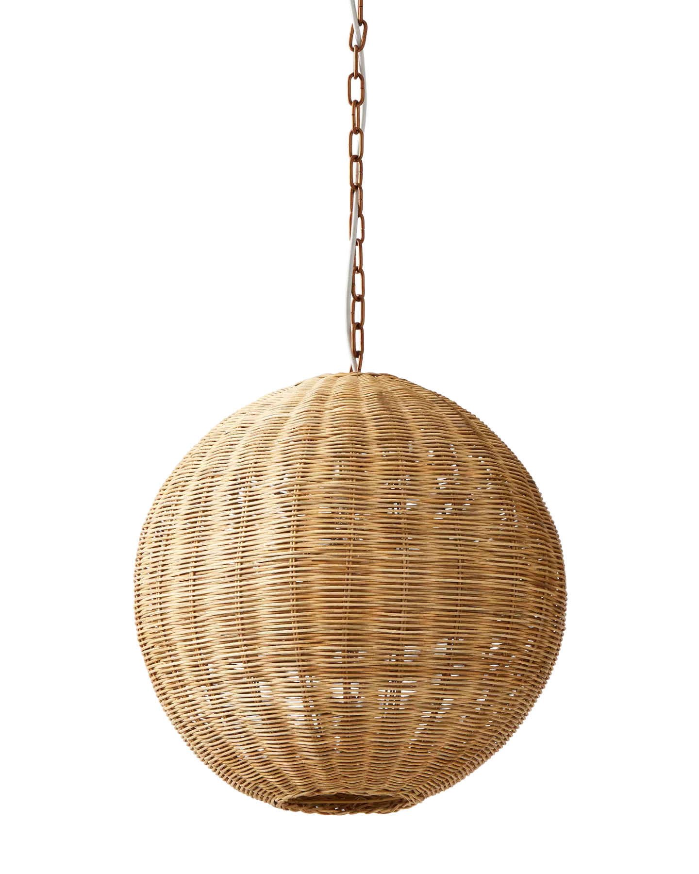 Santa Barbara Round Woven Pendant Light, Serena & Lily. #coastallighting #wickerpendant