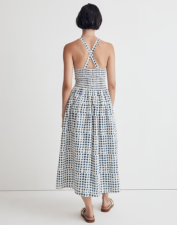 Halter tiered midi Shibori dress, Madewell.