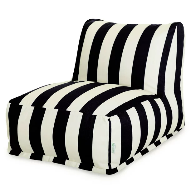 Black and white beanbag lounger chair