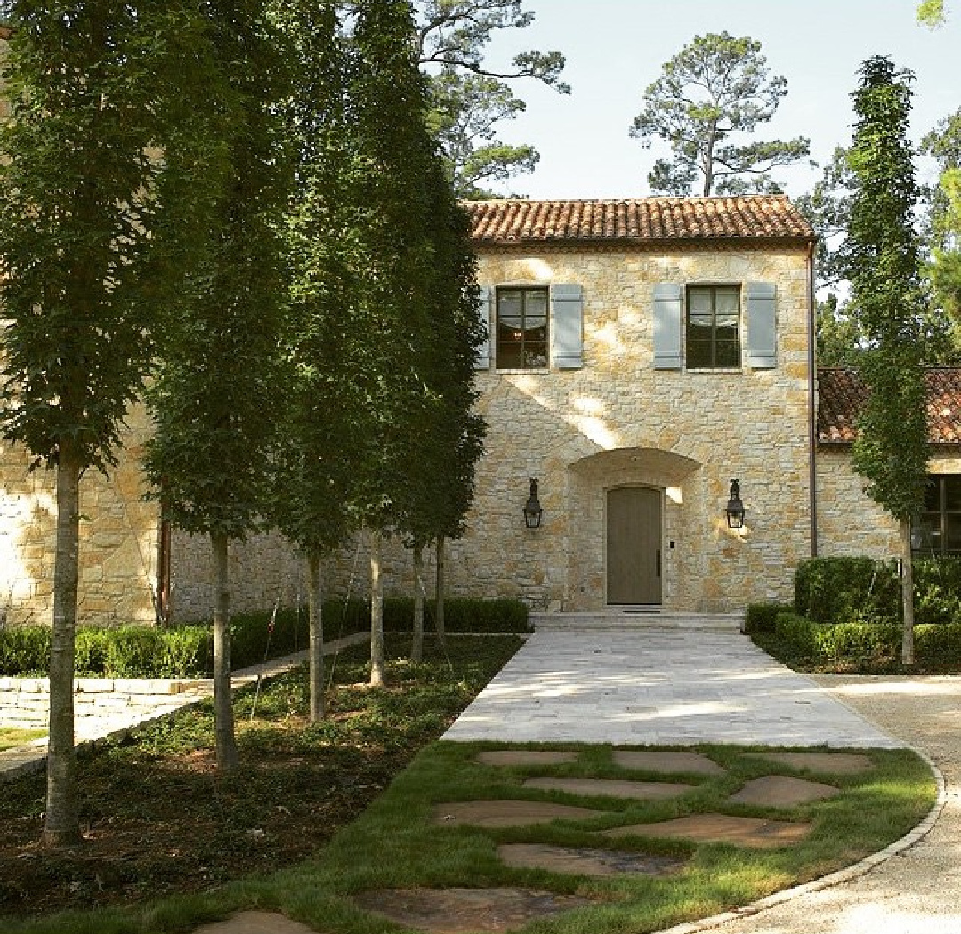 French country house exterior of a home by Murphy Mears in Houston.