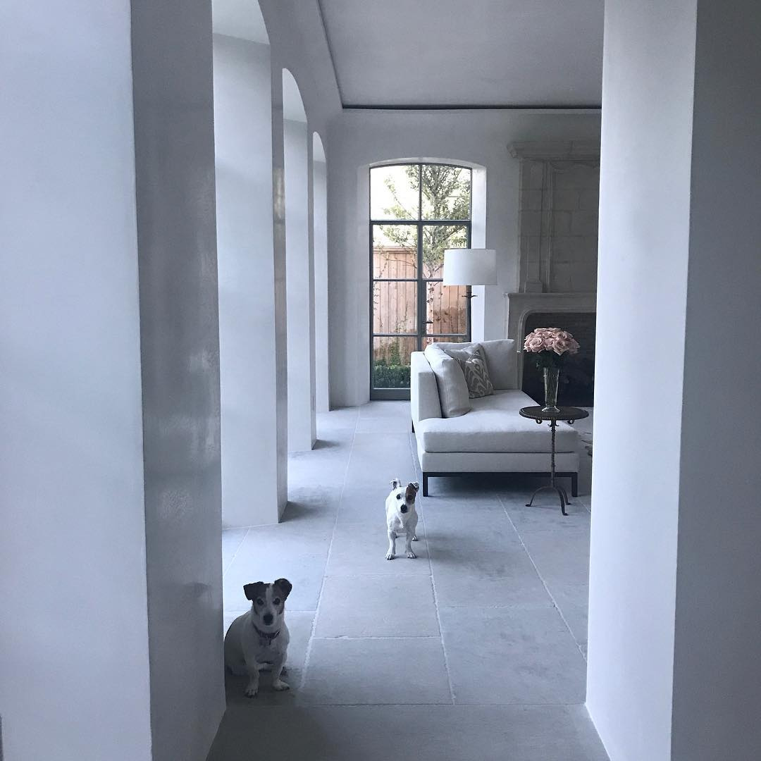 Murphy Mears designed home (Jill Egan interiors) with Segreto stone and flooring from Chateau Domingue. #modernfrench #belgianminimalism