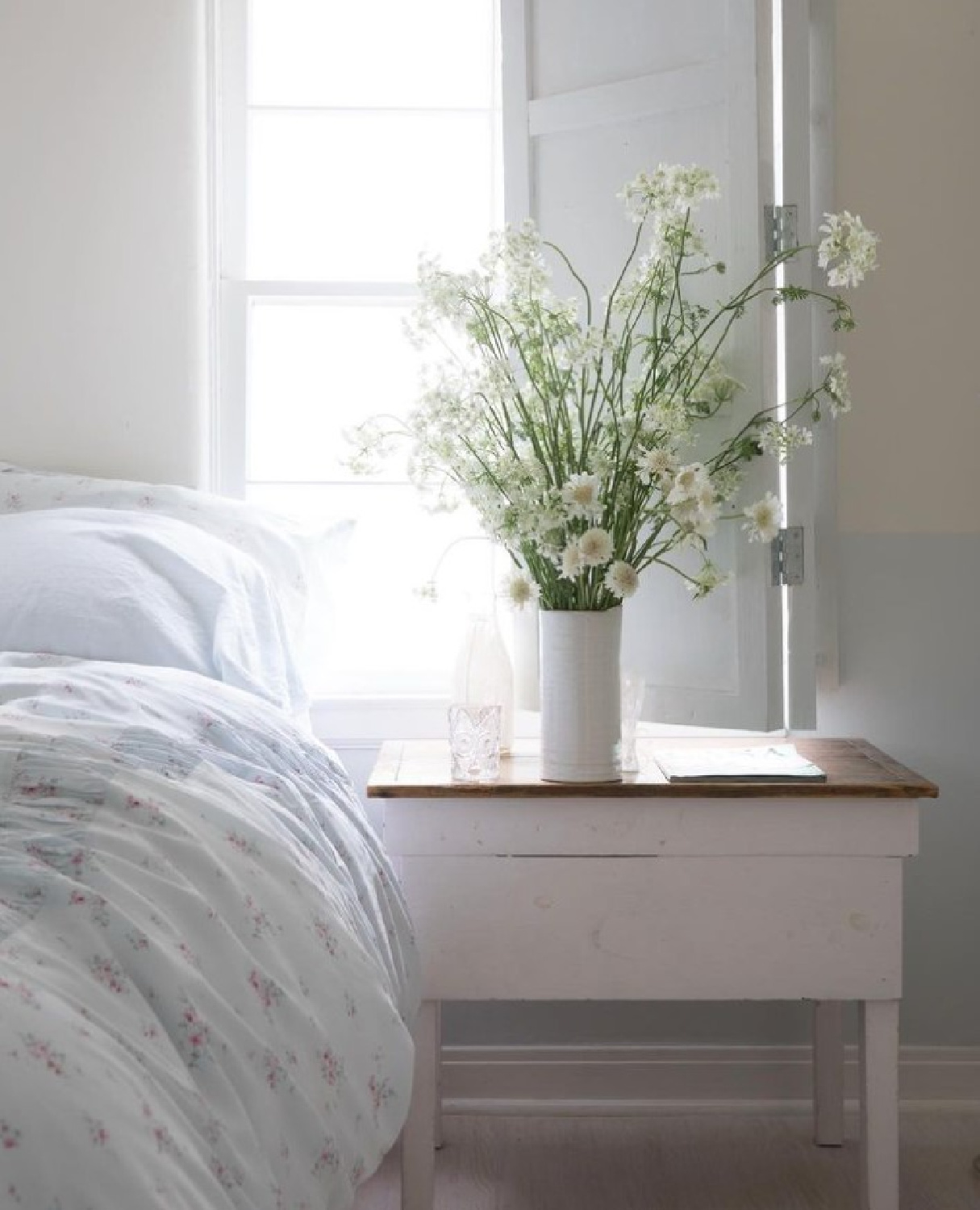 Beautiful pastel blue Shabby Chic decor, bedding and accents from Rachel Ashwell Shabby Chic. #rachelashwellshabbychic #shabbychicbedroom