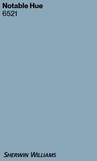 Sherwin Williams Notable Hue (Swedish blue) paint color swatch. #swnotablehue