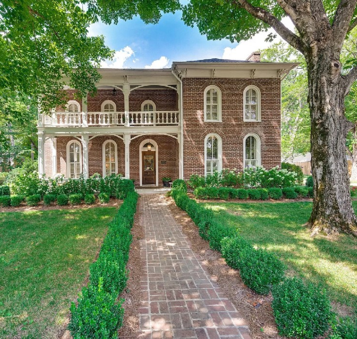 1870 historic red brick home with porches and arched windows - Murfreesboro Rd. in Franklin, TN.