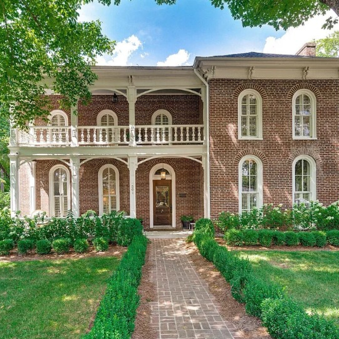 1870 historic red brick home with porches and arched windows - Murfreesboro Rd. in Franklin, TN.