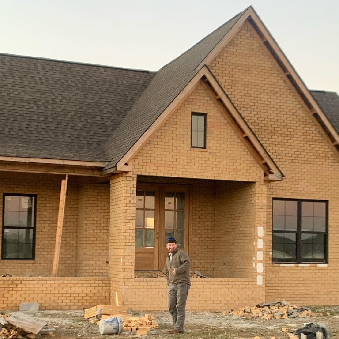 @ourhomeinalabama - new construction brick house before white paint.
