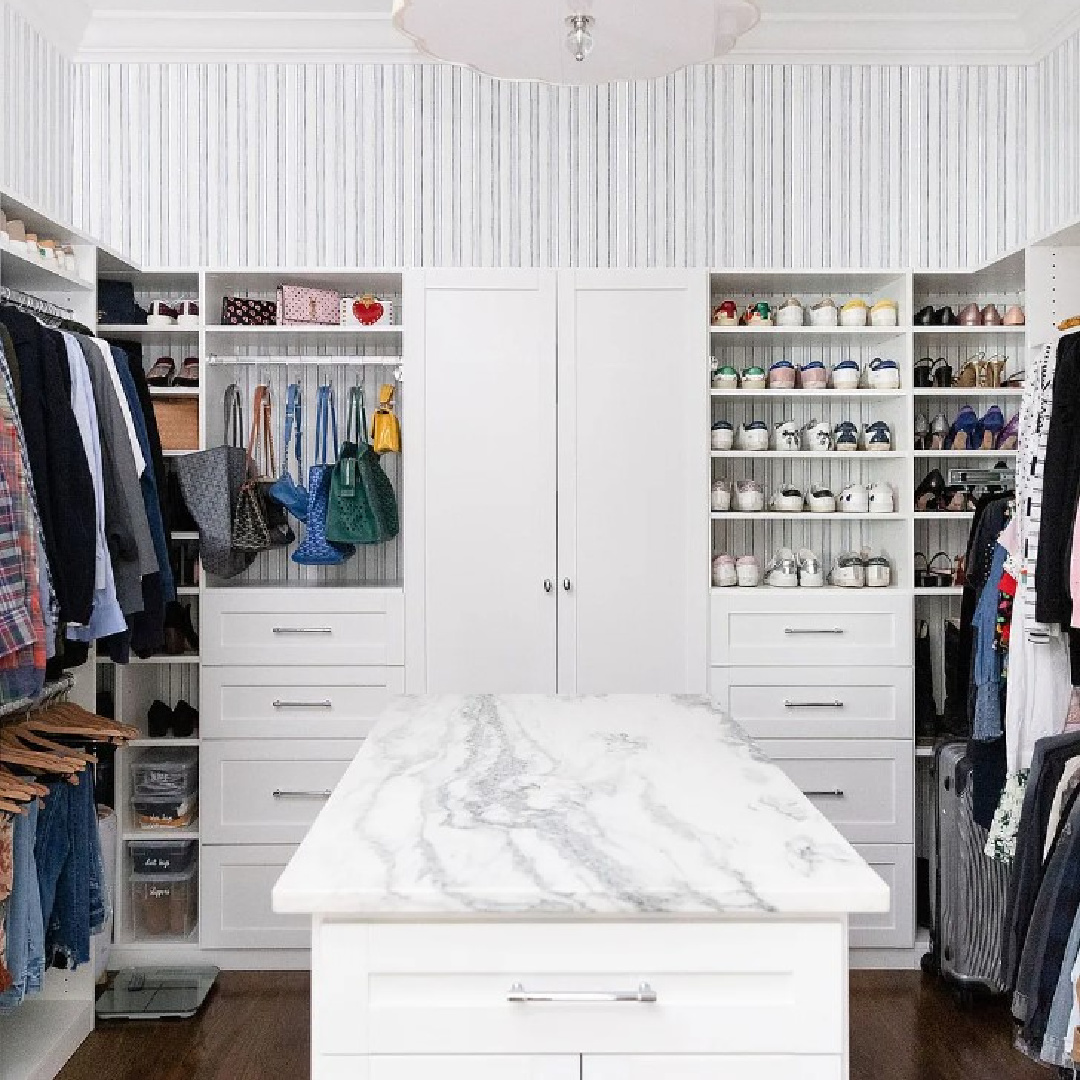 Custom white closet in a stunning property on Eliot Rd. in Franklin, TN. #closetdesign