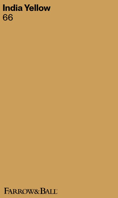 Farrow & Ball India Yellow 66 paint color swatch. #indiayellow #farrowandballindiayellow