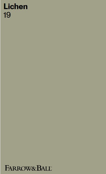 Farrow & Ball Lichen 19 paint color swatch. #lichen #farrowandballlichen