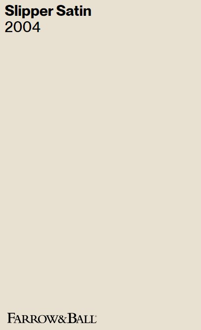 Farrow & Ball Slipper Satin 2004 paint color swatch. #slippersatin #farrowandballslippersatin