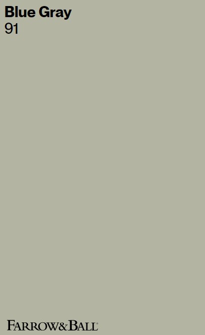 Farrow & Ball Blue Gray 91 paint color swatch. #farrowandballbluegray