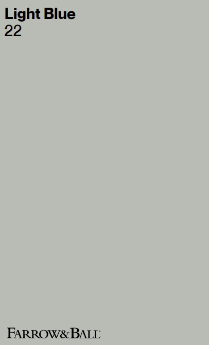 Farrow & Ball Light Blue paint color swatch. #farrowandballlightblue #bluepaintcolors