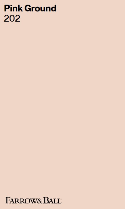Farrow & Ball Pink Ground 202 paint color swatch. #blushpaintcolors #bestpinkpaintcolors