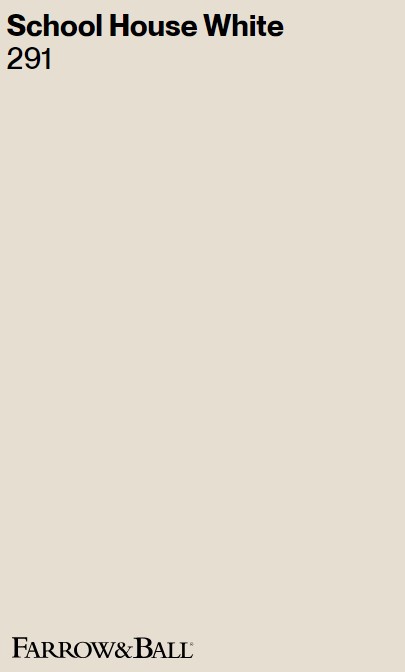 Farrow & Ball School House White 291 paint color swatch.