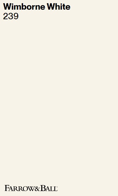 Farrow & Ball Wimborne White No. 239 paint color swatch.