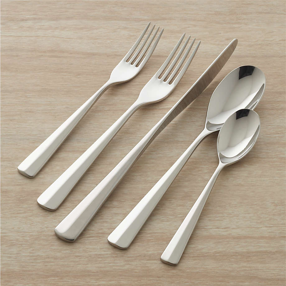 Miro mirror polished modern style flatware set, Crate & Barrel. #modernflatware