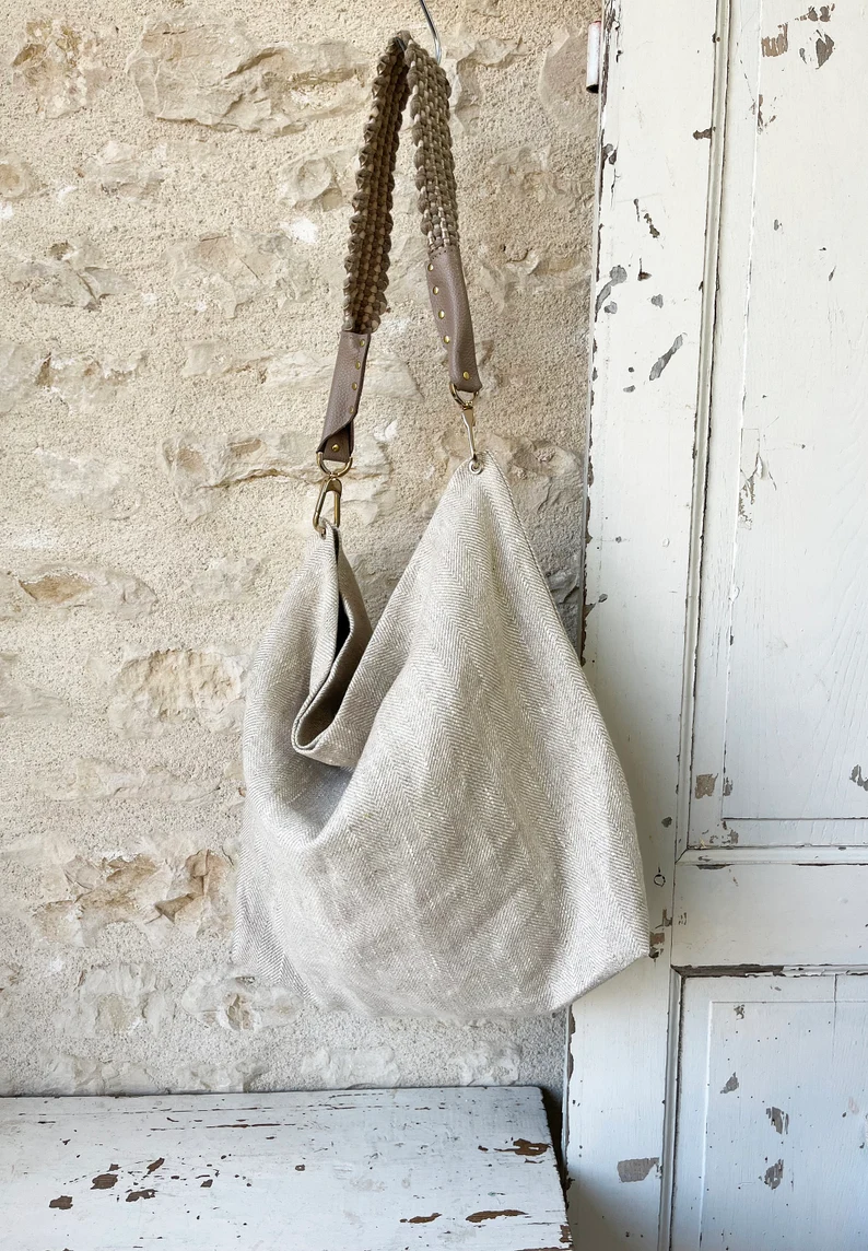 Handmade linen tote bag - Byloom & Hyde on Etsy.
