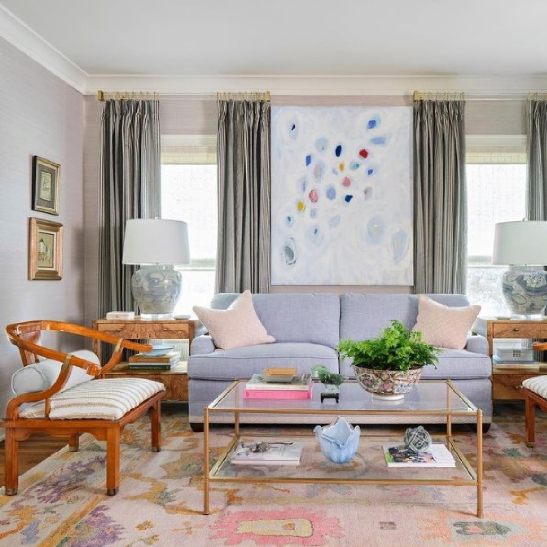 M. E. Beck Design - living room in Maria E. Beck's 1931 renovated Texas home. #traditionalstyle #sophisticatedinterior#timelessdesign