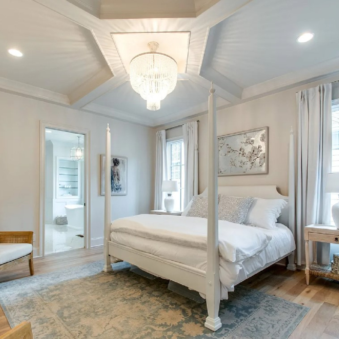 Beautiful bedroom with architectural ceiling in a Sipple Home on Pasquo in Franklin, TN.
