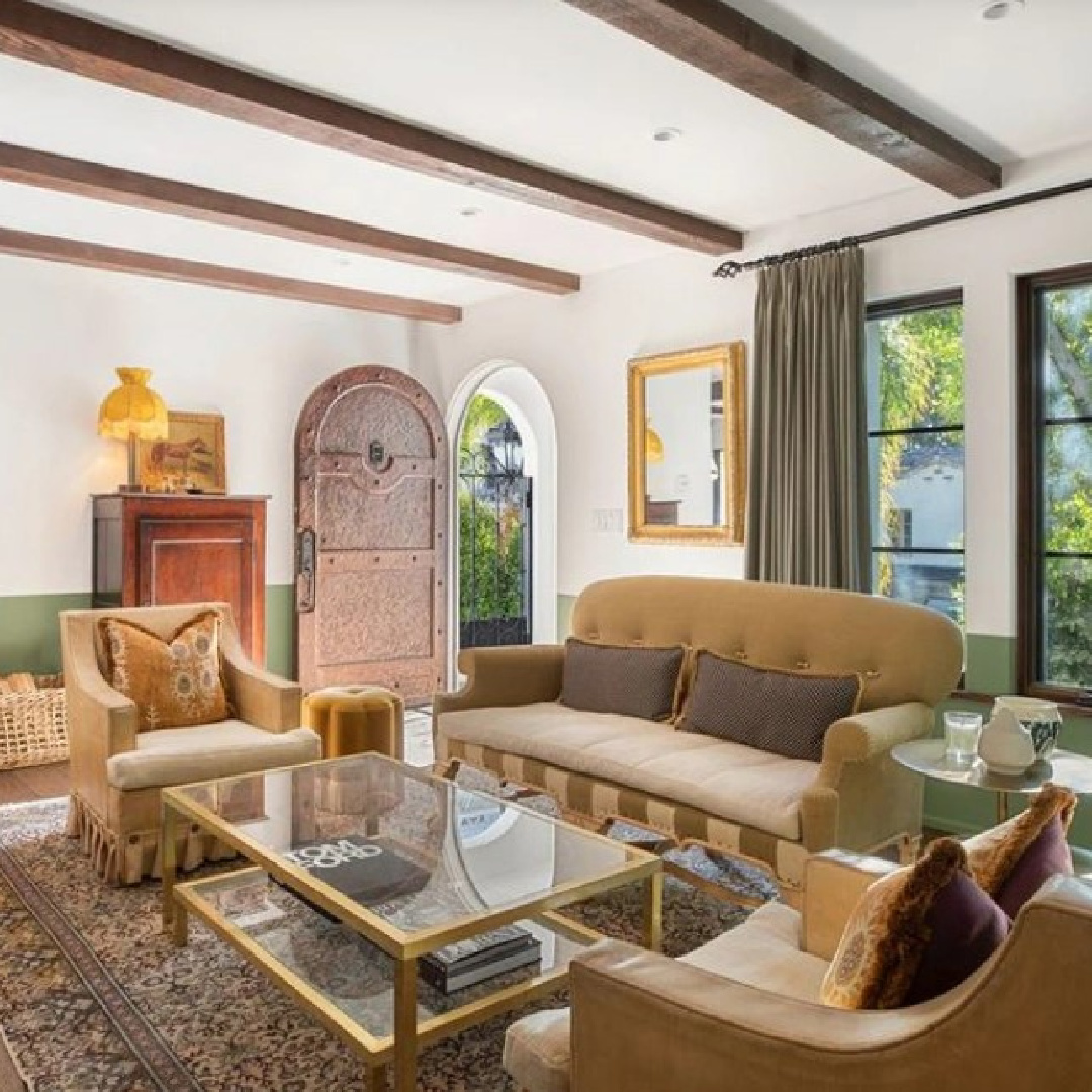 West Hollywood 1920s cottage with view of Chateau Marmont renovated with English country style by Avi Brosh & Kirsten Leigh Pratt - (photo: realtor.com). #englishcountry