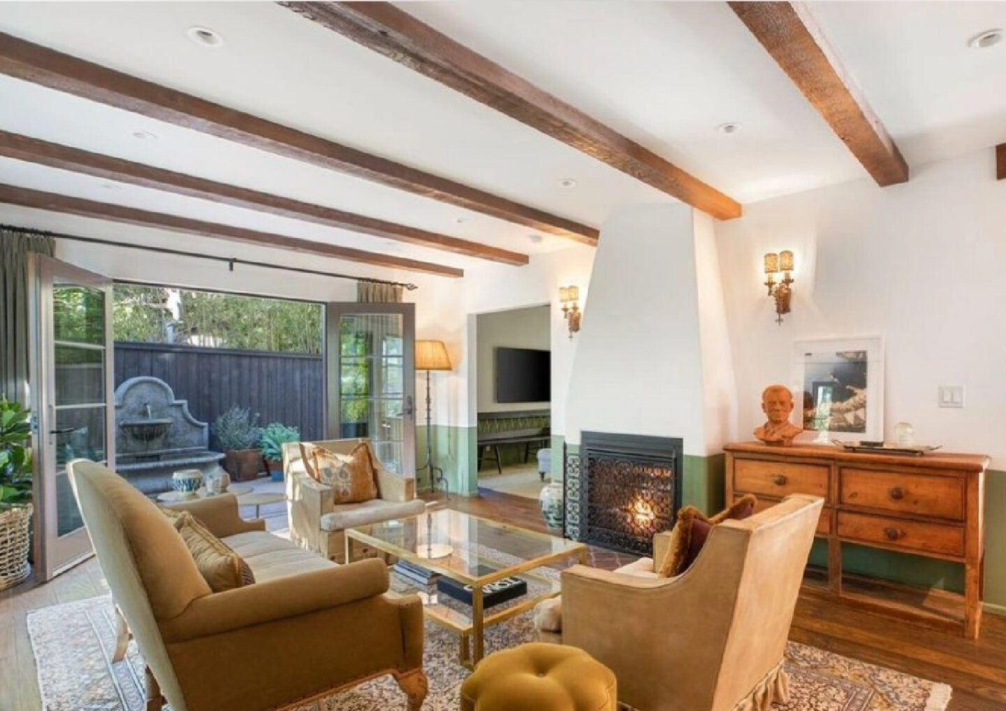 West Hollywood 1920s cottage with view of Chateau Marmont renovated with English country style by Avi Brosh & Kirsten Leigh Pratt - (photo: realtor.com). #englishcountry