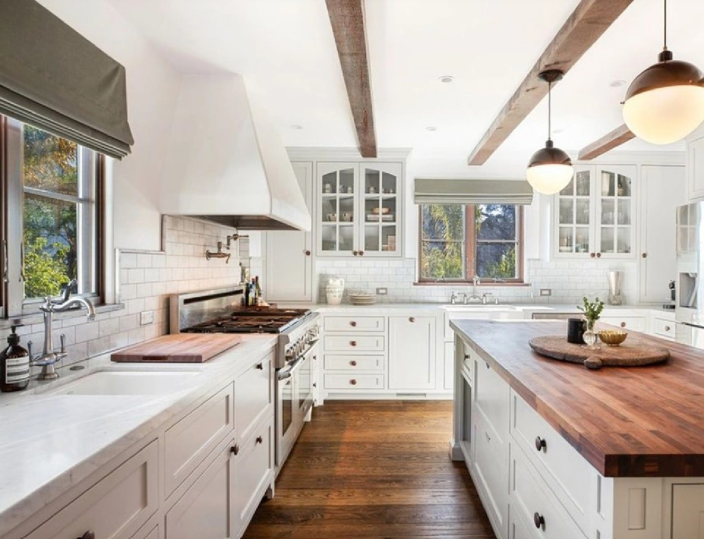 West Hollywood 1920s cottage with view of Chateau Marmont renovated with English country style by Avi Brosh & Kirsten Leigh Pratt - (photo: realtor.com). #englishcountry