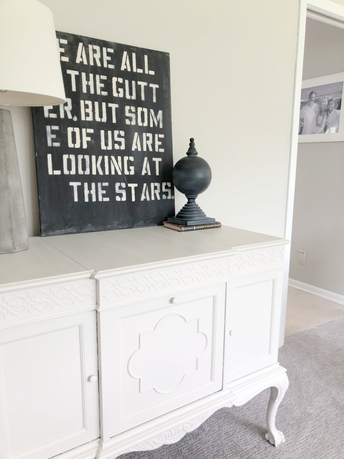 SW Agreeable Gray in tonal family room with built-ins and Belgian linen - Hello Lovely Studio. #swagreeablegray