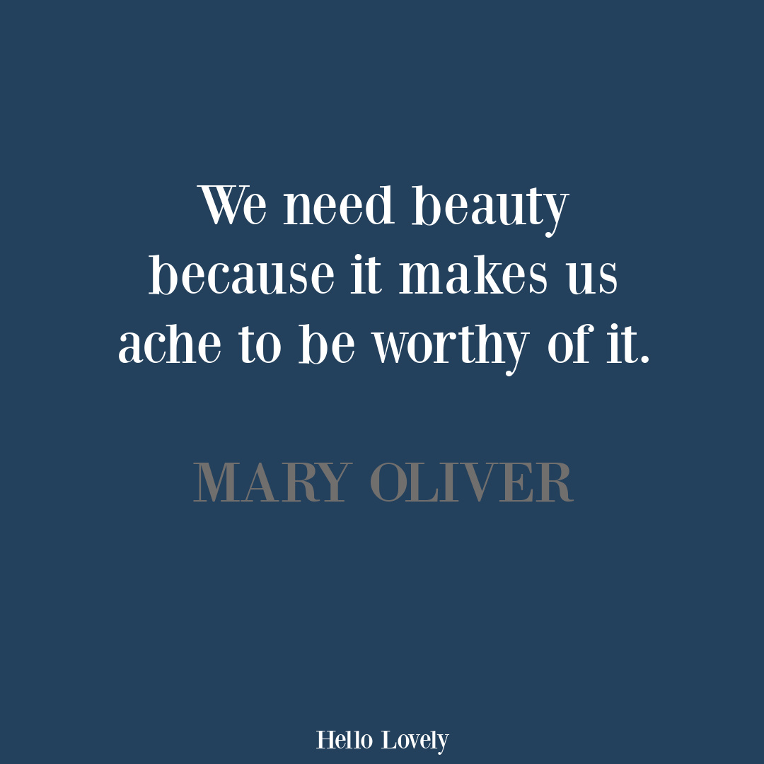 Mary Oliver quote poem about beauty. #beautyquotes #maryoliverquotes