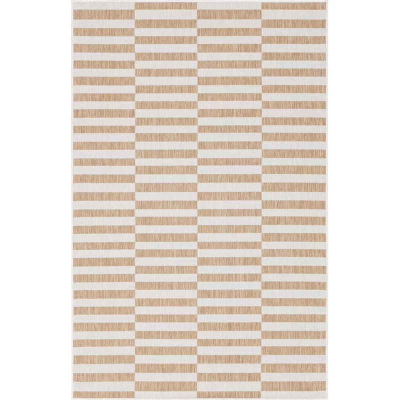 Robinson Taupe/Ivory Stripe indoor/outdoor rug
