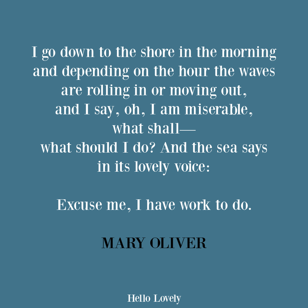 Mary Oliver ocean poem quote. #oceanquotes #maryoliverquotes