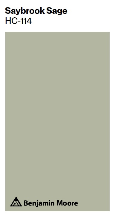 Benjamin Moore Saybrook Sage paint color swatch. #sagepaintcolors #bestsagepaintcolor #saybrooksage