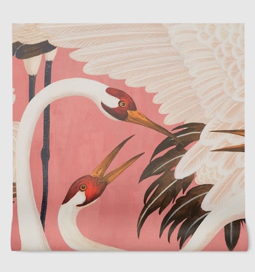 Gucci Heron Print wallpaper. #gucciwallpaper #pinkwallpaper #birdwallpaper