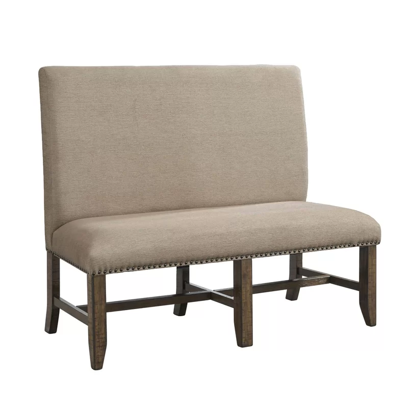 Upholstered Dining Bench with Nailhead Trim
