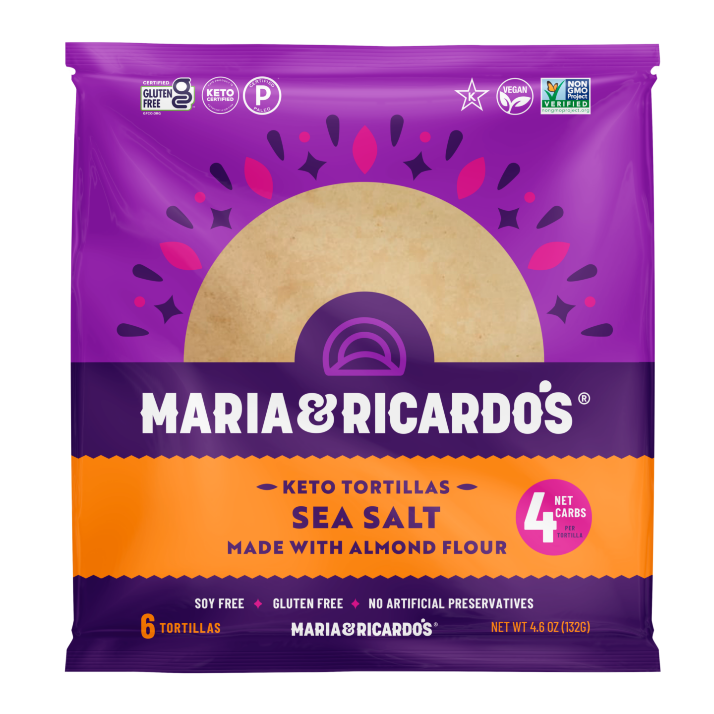 Maria & Ricardo's Sea Salt Keto Tortillas #gfreetortillas #almondflourtortillas