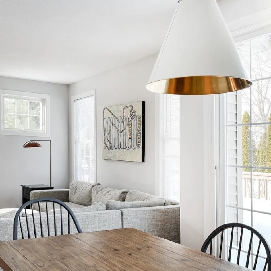 Blackened (Farrow & Ball) in lovely great room by @staciepfefferinteriors. #blackened #farrowandballblackened