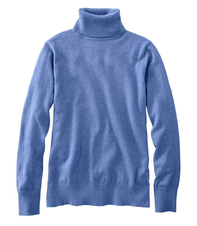 Cotton-Cashmere Blend Turtleneck, LL Bean