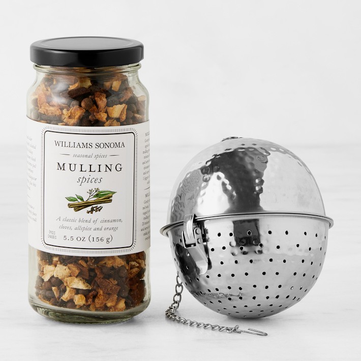 Mulling spices and hammered spice ball - Williams Sonoma. #mullingspices #mulledspices