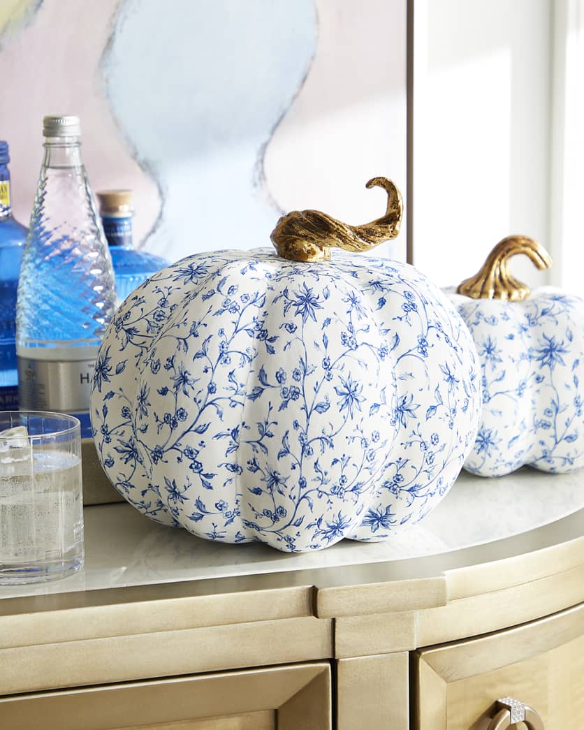 Blue chinoiserie pumpkin - Katherine's Collection. #bluechinoiserie