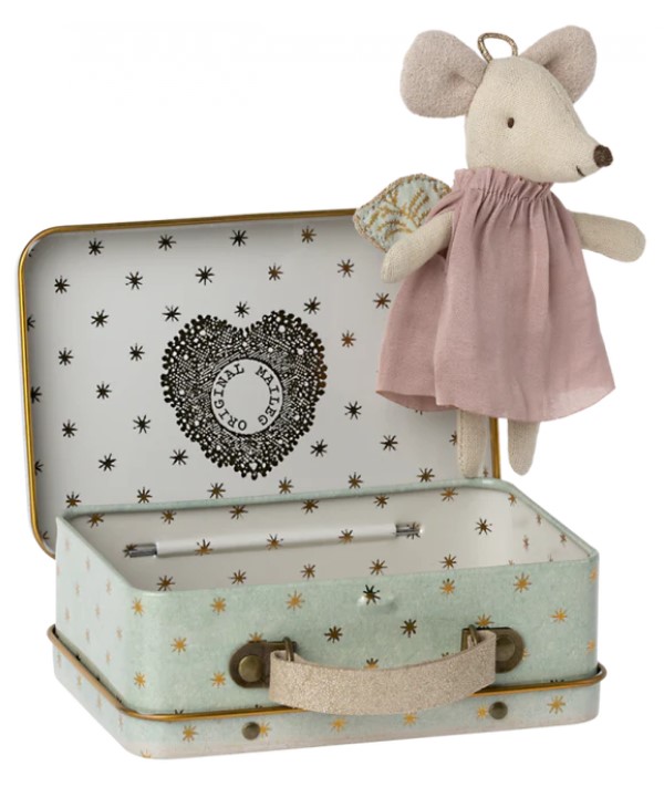 Maileg Angel Mouse in Suitcase. #maileg #stuffedtoys