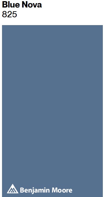 Benjamin Moore Blue Nova paint color swatch - BM's 2024 color of the year. #bluenova #benjaminmoorebluenova